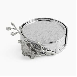 Micheal Aram White Orchid Drink Coaster Set
